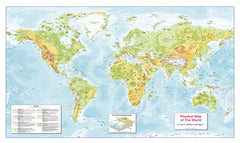 Children's Physical Map of the World 1022 x 595mm