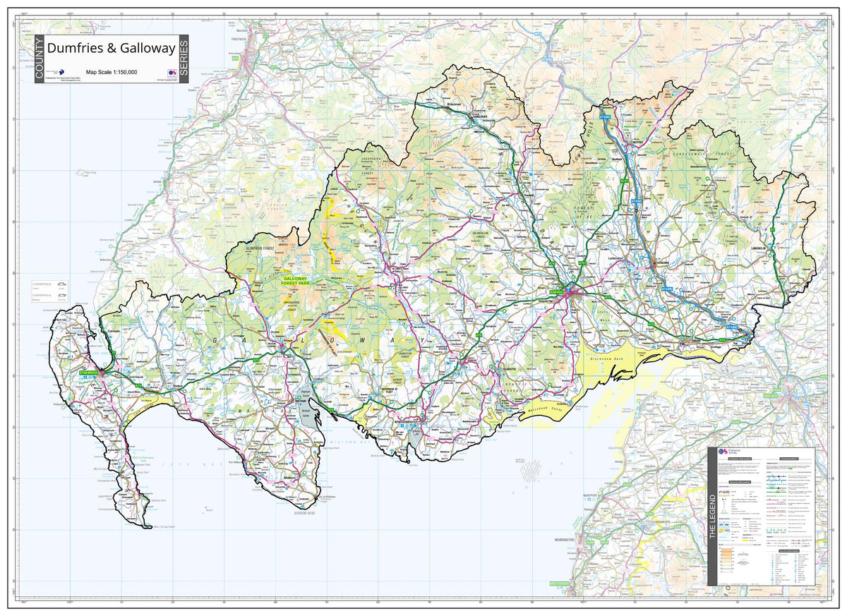 County Map of Dumfries & Galloway | Mapworld
