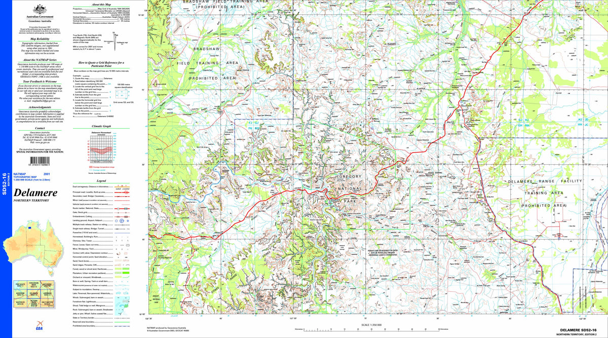 Delamere SD52-16 Topographic Map 1:250k | Mapworld
