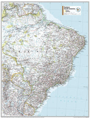 Eastern South America Atlas of the World, 11th Edition, National Geographic Wall Map