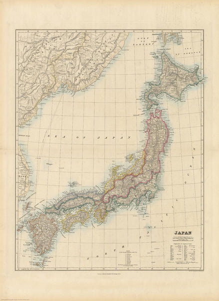 Stanford's Folio Japan Map published 1884