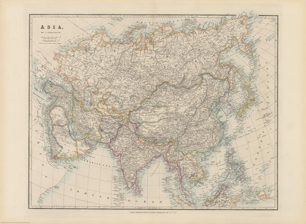 Stanford's Folio Asia Map by J. Arrowsmith published 1884