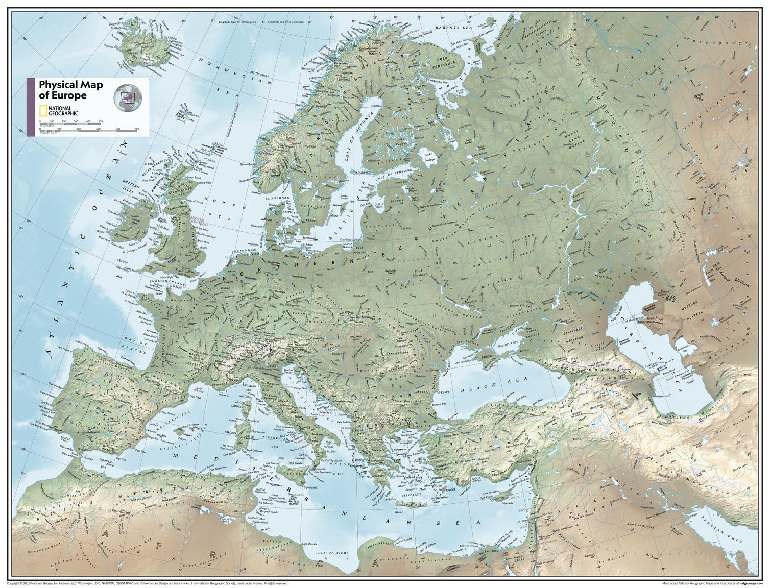 Geographical Maps Europe Physical Atlas of the World, 11th Edition, National Geographic