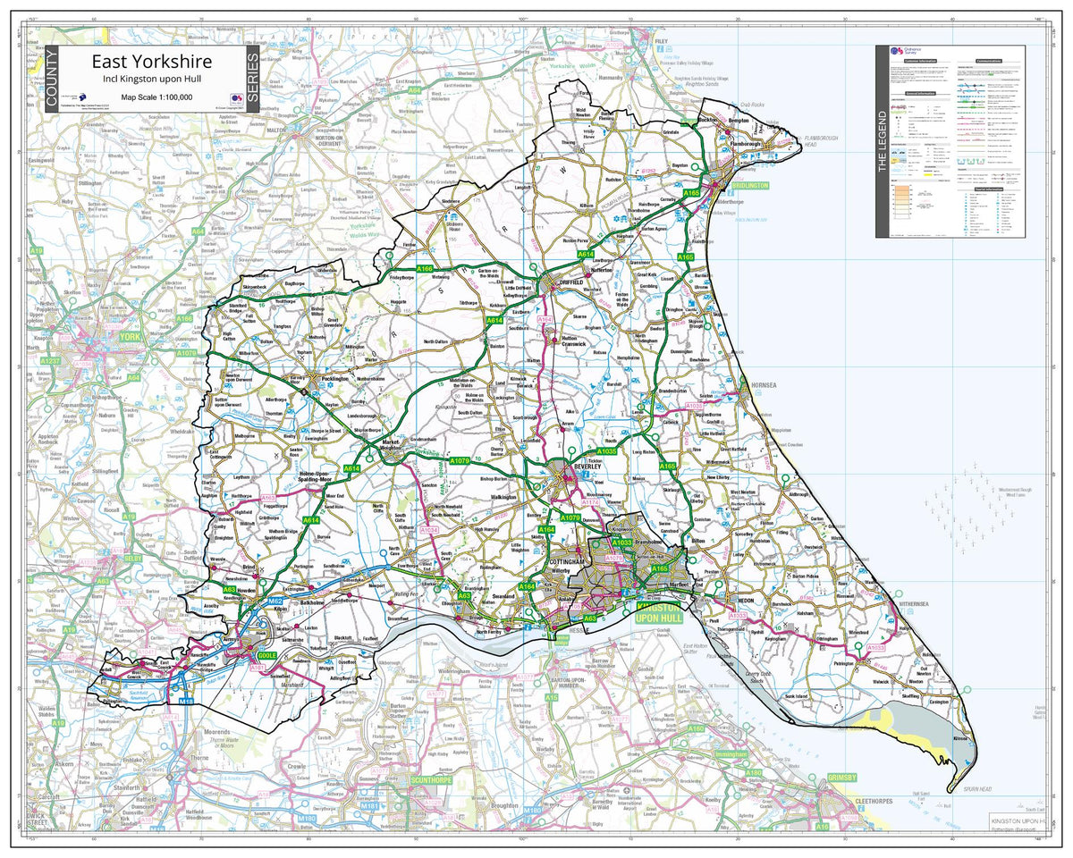 County Map of East Yorkshire | Mapworld