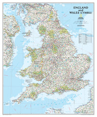 England & Wales NGS 686 x 583mm Wall Map
