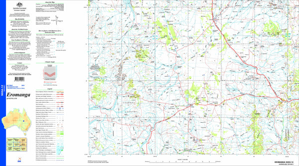 Eromanga SG54-12 Topographic Map 1:250k