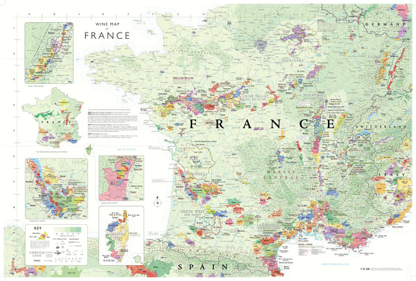 Wine Map of France by De Long