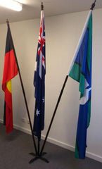 Australian/Aboriginal/TSI Flag Set (1370 x 685mm sleeve) with Metal Base