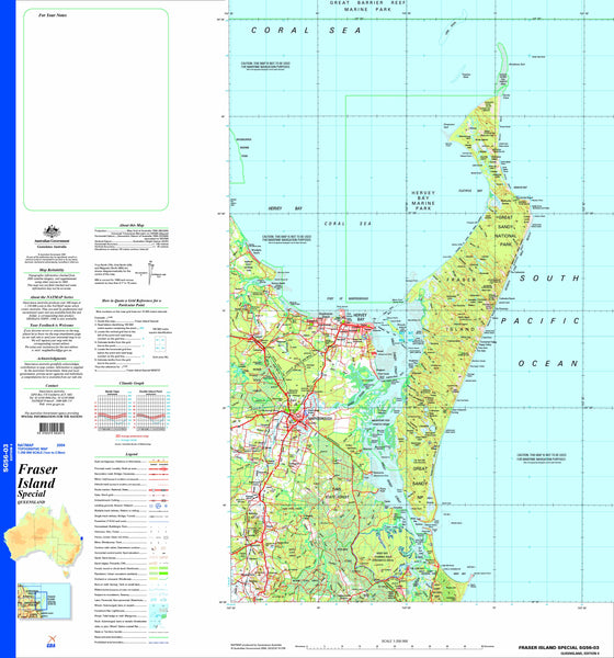 Fraser Island Special SG56-03 Topographic Map 1:250k