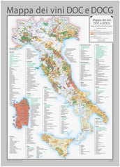Italy DOC and DOCG Wines Wall Map - English and Italian 711 x 990mm
