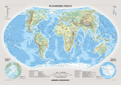 World Physical Wall Map (in Italian) 1292 x 920mm