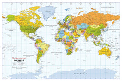 Political World Wall Map in German 1029 x 684mm