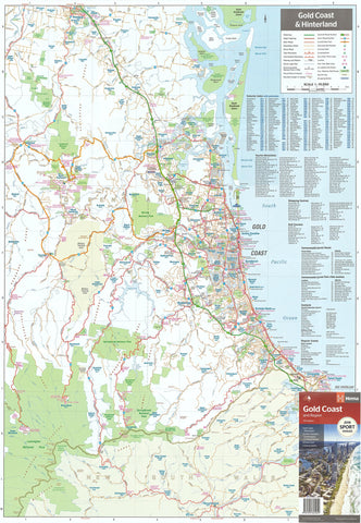 Gold Coast and Region Hema 700 x 1000mm Laminated Wall Map