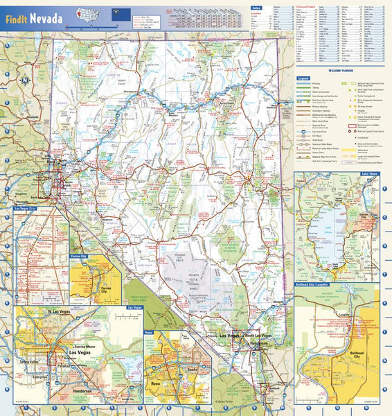 Nevada State Wall Map