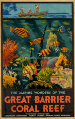 TRAVEL POSTER - Great Barrier Reef Vintage Poster