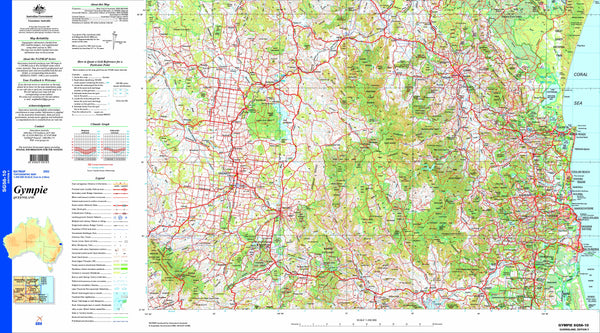 Gympie SG56-10 Topographic Map 1:250k
