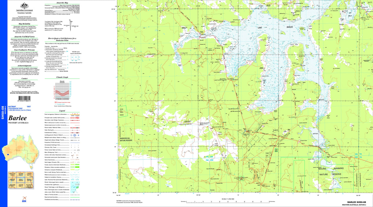Barlee SH50-08 Topographic Map 1:250k | Mapworld