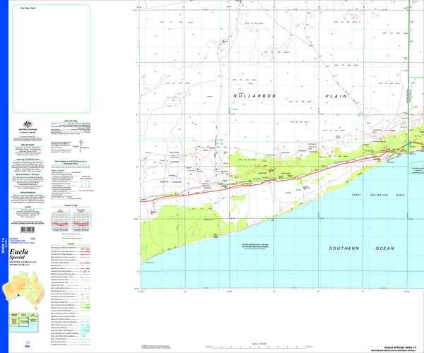 Eucla Special SH52-14 Topographic Map 1:250k