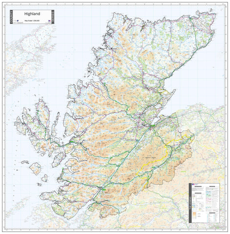 County Map of Highlands 1040 x 1060mm
