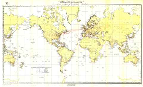 Submarine Cables of the World 1896 by National Geographic