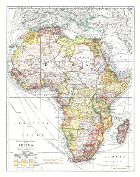 Africa - Published 1909 by National Geographic