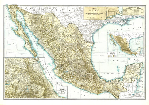 Mexico - Published 1916 by National Geographic