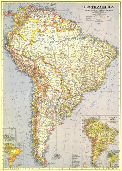 South America - Published 1937 by National Geographic