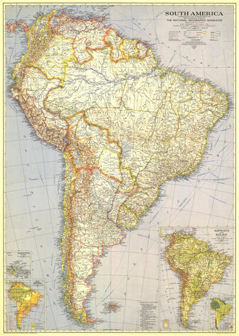 South America - Published 1937 by National Geographic