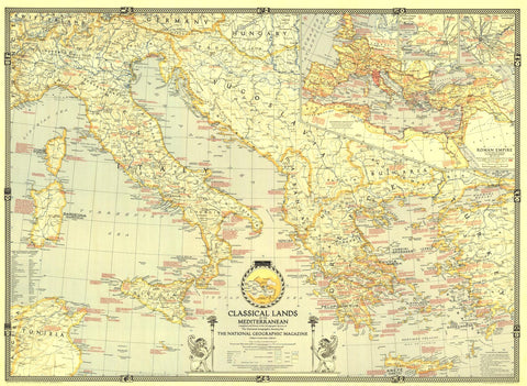 Classical Lands of the Mediterranean - Published 1940 by National Geographic