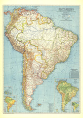 South America - Published 1942 by National Geographic