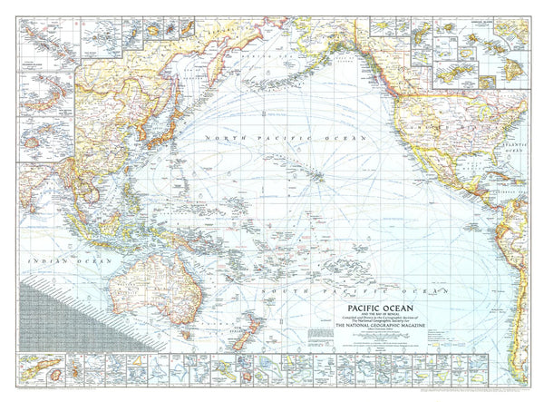 Pacific Ocean, and the Bay of Bengal - Published 1943 by National Geographic