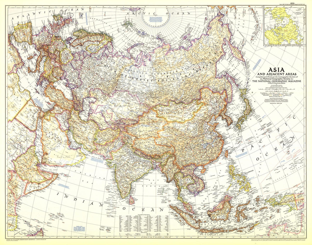 Asia and Adjacent Areas (1951) – National Geographic | Mapworld