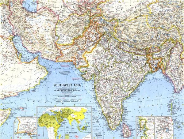 Southwest Asia - Published 1963 by National Geographic