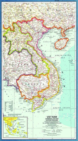 Vietnam, Cambodia, Laos and Eastern Thailand - Published 1965 by National Geographic