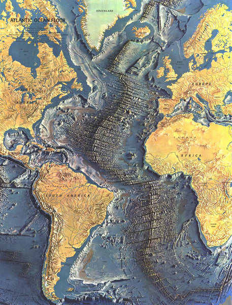 Atlantic Ocean Floor - Published 1968 by National Geographic