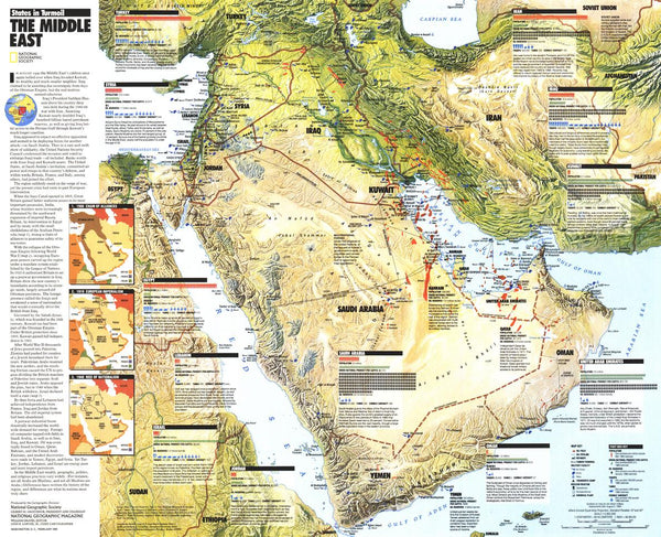 Middle East, States in Turmoil - Published 1991 by National Geographic