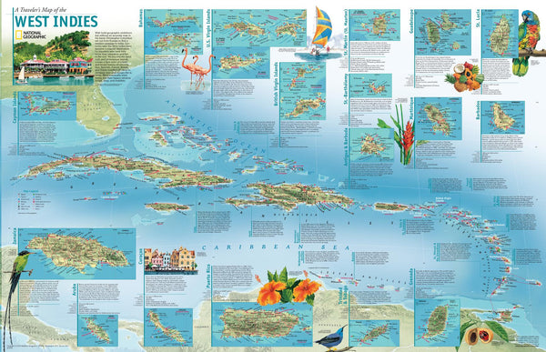 A Travelers' Map of the West Indies - Published 2003 by National Geographic