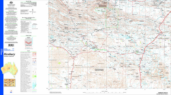 Henbury SG53-01 Topographic Map 1:250k