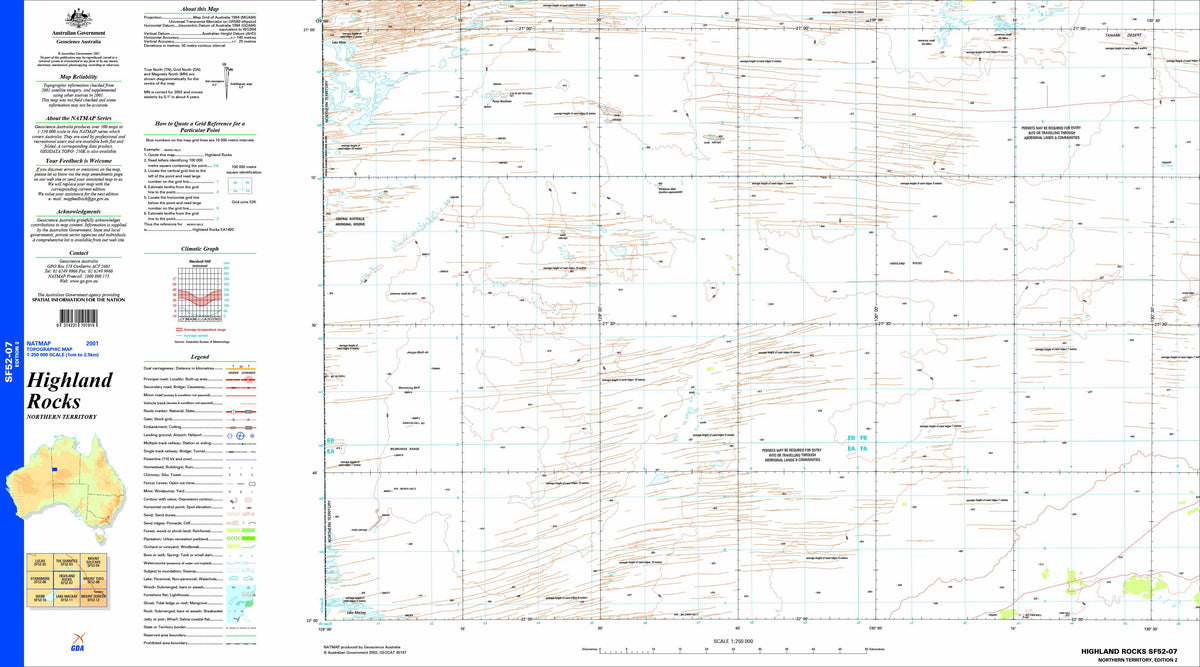 Highland Rocks SF52-07 Topographic Map 1:250k | Mapworld