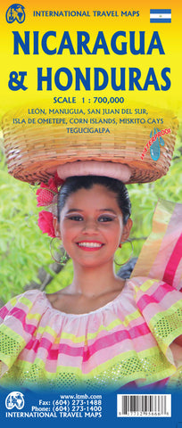 Nicaragua & Honduras ITMB Travel Reference Map