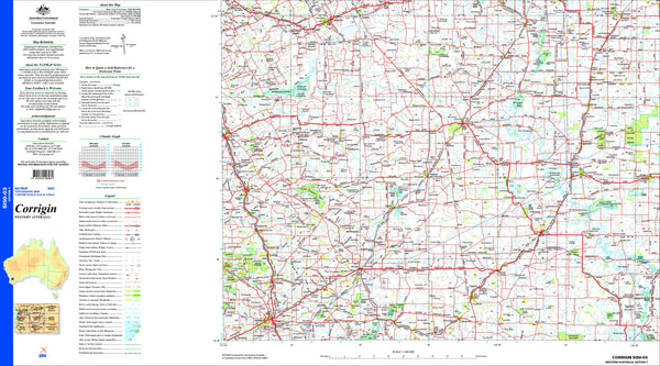 Corrigin SI50-03 Topographic Map 1:250k