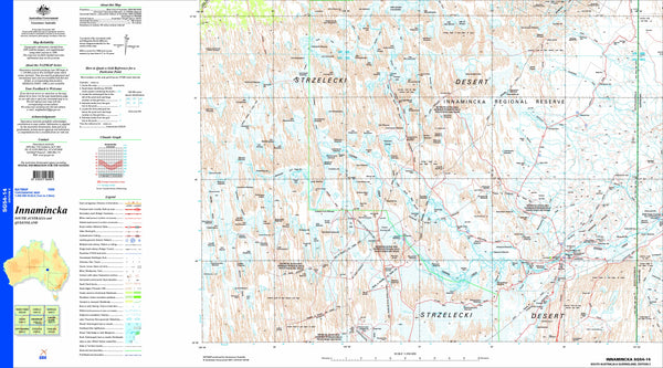 Innamincka SG54-14 Topographic Map 1:250k