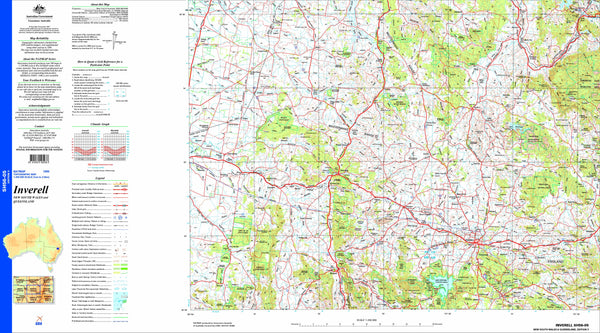 Inverell SH56-05 Topographic Map 1:250k
