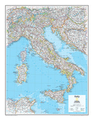 Italy Atlas of the World Wall Map - 10th Edition by National Geographic