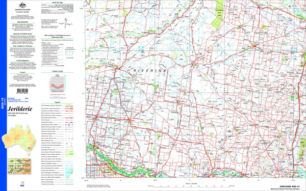 Jerilderie SI55-14 Topographic Map 1:250k