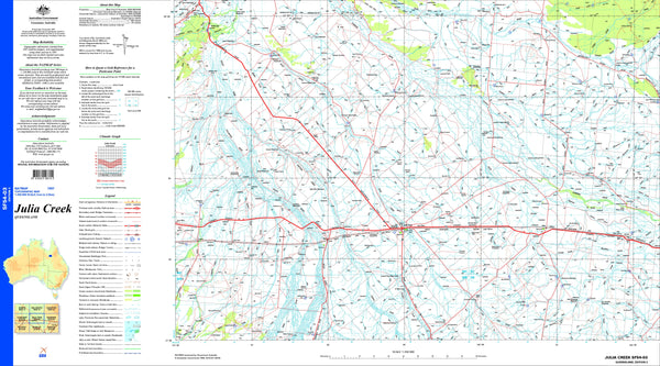 Julia Creek SF54-03 Topographic Map 1:250k