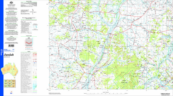 Jundah SG54-04 Topographic Map 1:250k