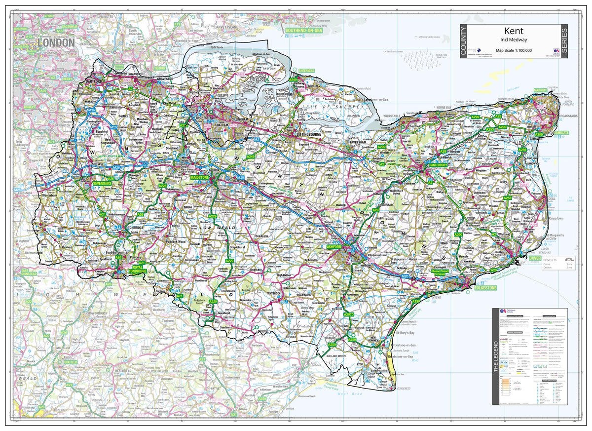 County Map of Kent | Mapworld