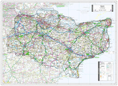 County Map of Kent 1100 x 800mm