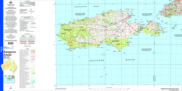 Kangaroo Island Special SI53-16 Topographic Map 1:250k